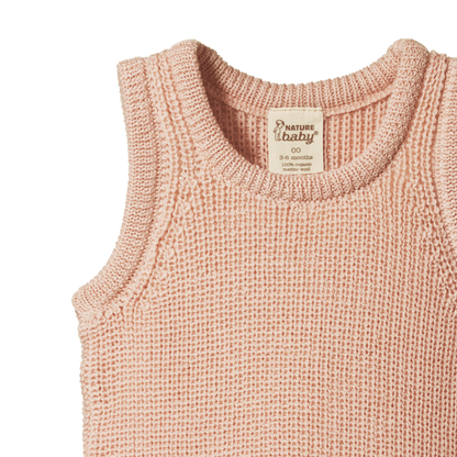 Merino Chunky Knit Vest Rose