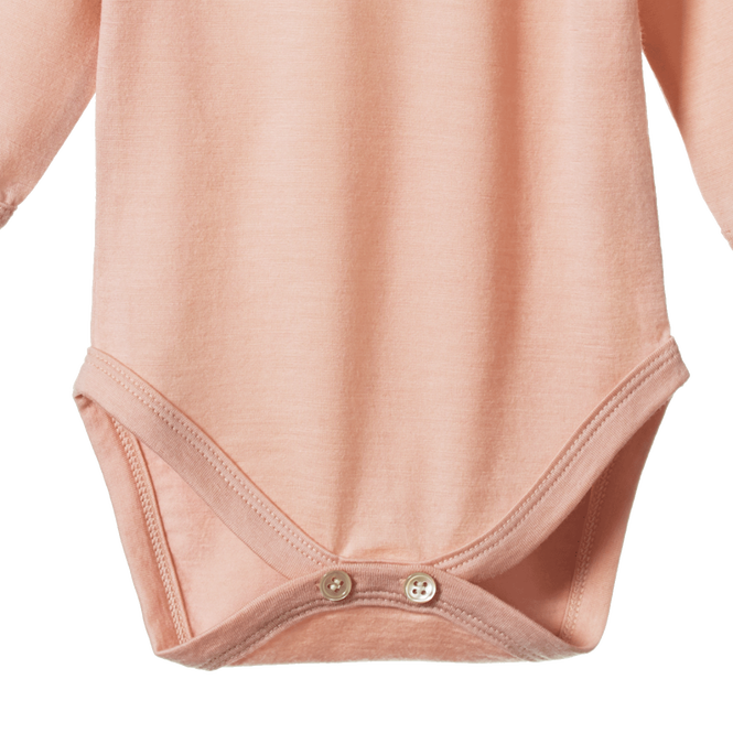Merino Long Sleeve Bodysuit Rose Dust