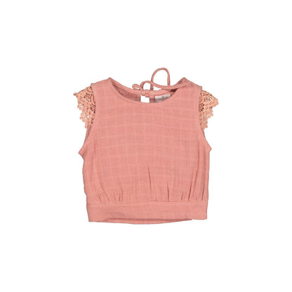 Fleur Singlet - Rose Tan With Lace