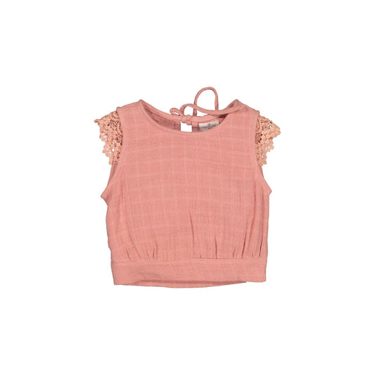 Fleur Singlet - Rose Tan With Lace
