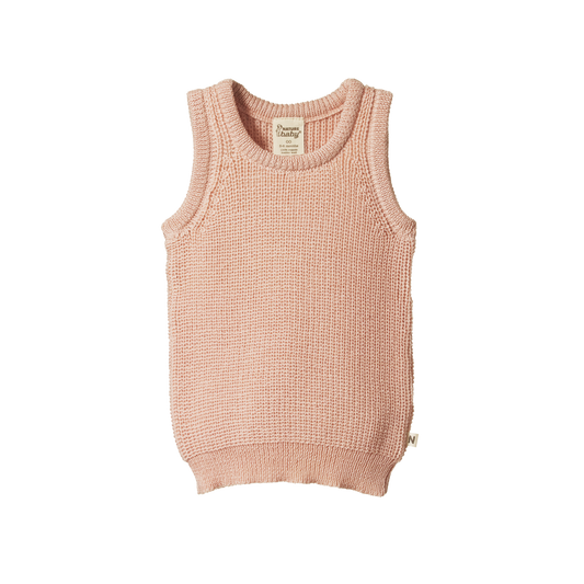 Merino Chunky Knit Vest Rose